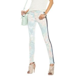 MOTHER JEANS “The Looker” Floral Skinny w/ Racer Stripe in Surf’s Up Size 25